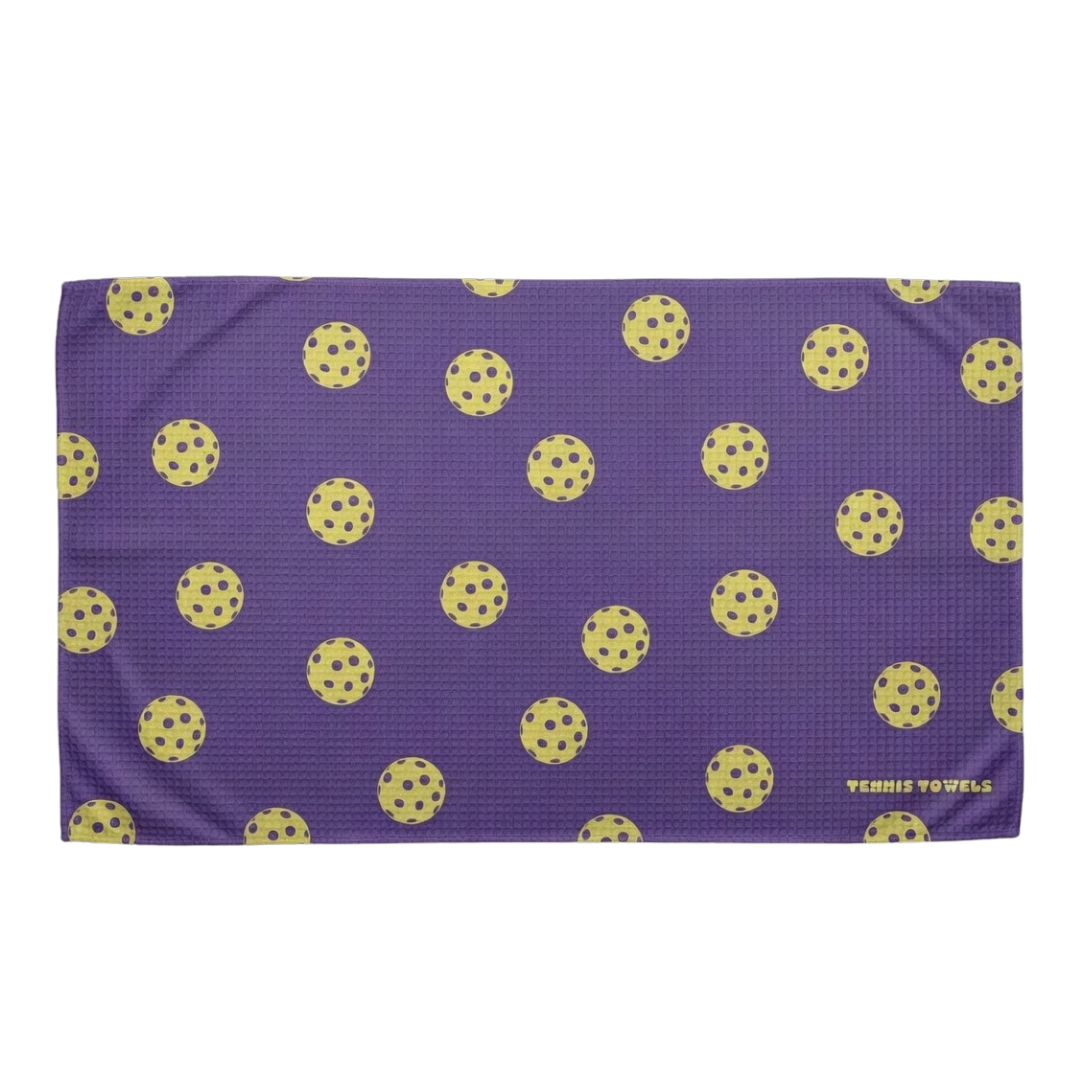 The Original Pickleball Towel: Pickleballs - Midnight Purple